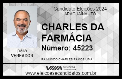 Candidato CHARLES DA FARMÁCIA 2024 - ARAGUAÍNA - Eleições