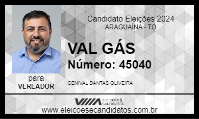 Candidato VAL GÁS 2024 - ARAGUAÍNA - Eleições