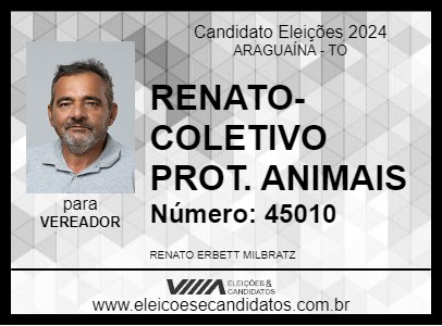 Candidato RENATO-COLETIVO PROT. ANIMAIS 2024 - ARAGUAÍNA - Eleições