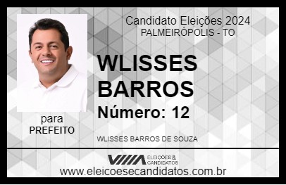 Candidato WLISSES BARROS 2024 - PALMEIRÓPOLIS - Eleições