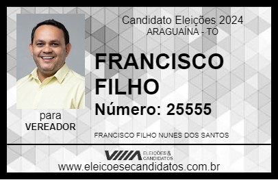 Candidato FRANCISCO FILHO 2024 - ARAGUAÍNA - Eleições