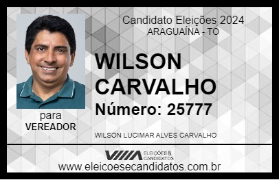 Candidato WILSON CARVALHO 2024 - ARAGUAÍNA - Eleições