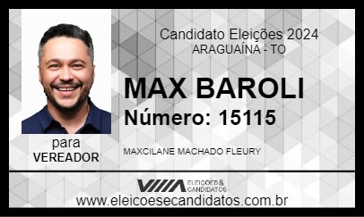 Candidato MAX BAROLI 2024 - ARAGUAÍNA - Eleições