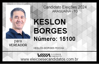 Candidato KESLON BORGES 2024 - ARAGUAÍNA - Eleições