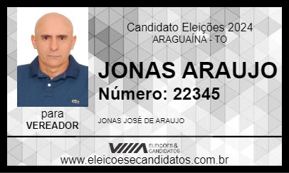 Candidato JONAS ARAUJO 2024 - ARAGUAÍNA - Eleições