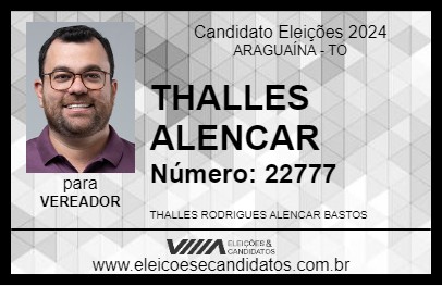 Candidato THALLES ALENCAR 2024 - ARAGUAÍNA - Eleições