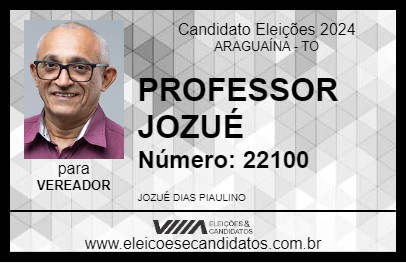 Candidato PROFESSOR JOZUÉ 2024 - ARAGUAÍNA - Eleições