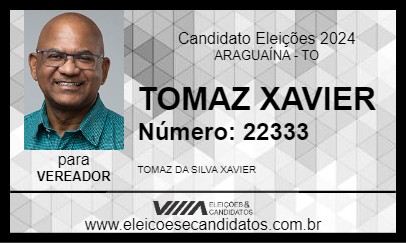 Candidato TOMAZ XAVIER 2024 - ARAGUAÍNA - Eleições