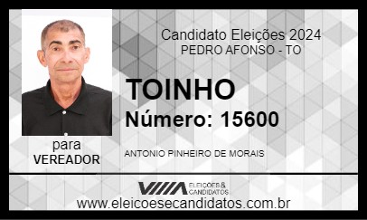 Candidato TOINHO 2024 - PEDRO AFONSO - Eleições