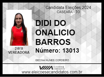 Candidato DIDI DO ONALICIO BARROS 2024 - CASEARA - Eleições