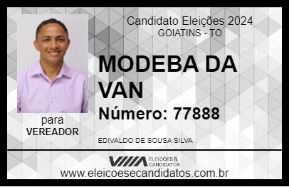 Candidato MODEBA DA VAN 2024 - GOIATINS - Eleições