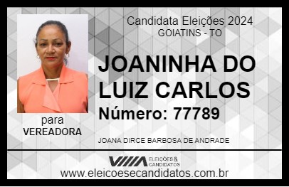 Candidato JOANINHA DO LUIZ CARLOS 2024 - GOIATINS - Eleições