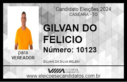 Candidato GILVAN DO FELICIO 2024 - CASEARA - Eleições