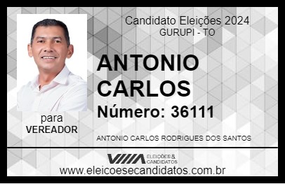 Candidato ANTONIO CARLOS 2024 - GURUPI - Eleições