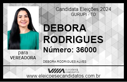 Candidato DEBORA RODRIGUES 2024 - GURUPI - Eleições