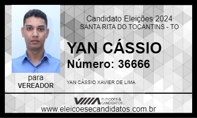 Candidato YAN CÁSSIO 2024 - SANTA RITA DO TOCANTINS - Eleições