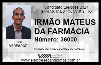 Candidato IRMÃO MATEUS DA FARMÁCIA 2024 - SANTA RITA DO TOCANTINS - Eleições