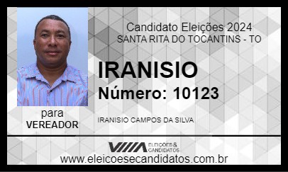 Candidato IRANISIO 2024 - SANTA RITA DO TOCANTINS - Eleições