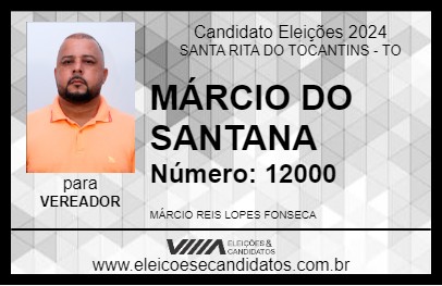 Candidato MÁRCIO DO SANTANA 2024 - SANTA RITA DO TOCANTINS - Eleições