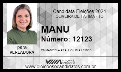 Candidato MANU 2024 - OLIVEIRA DE FÁTIMA - Eleições