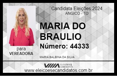 Candidato MARIA DO BRAULIO 2024 - ANGICO - Eleições