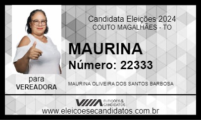 Candidato MAURINA 2024 - COUTO MAGALHÃES - Eleições