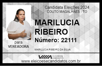 Candidato MARILUCIA RIBEIRO 2024 - COUTO MAGALHÃES - Eleições