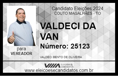 Candidato VALDECI DA VAN 2024 - COUTO MAGALHÃES - Eleições