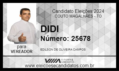 Candidato DIDI 2024 - COUTO MAGALHÃES - Eleições