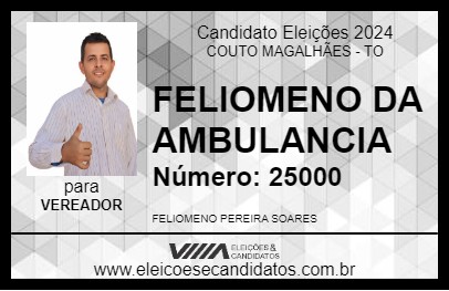 Candidato FELIOMENO DA AMBULANCIA 2024 - COUTO MAGALHÃES - Eleições