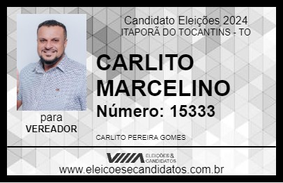 Candidato CARLITO MARCELINO 2024 - ITAPORÃ DO TOCANTINS - Eleições