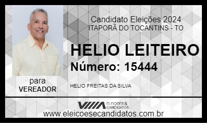 Candidato HELIO LEITEIRO 2024 - ITAPORÃ DO TOCANTINS - Eleições