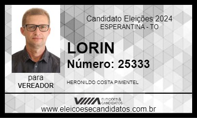 Candidato LORIN 2024 - ESPERANTINA - Eleições