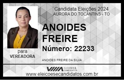 Candidato ANOIDES FREIRE 2024 - AURORA DO TOCANTINS - Eleições