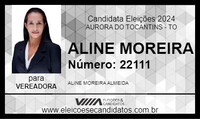 Candidato ALINE MOREIRA 2024 - AURORA DO TOCANTINS - Eleições