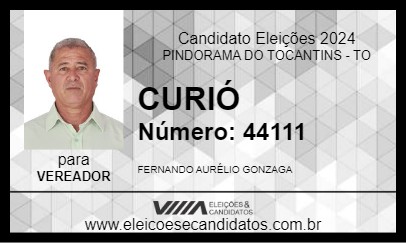 Candidato CURIÓ 2024 - PINDORAMA DO TOCANTINS - Eleições