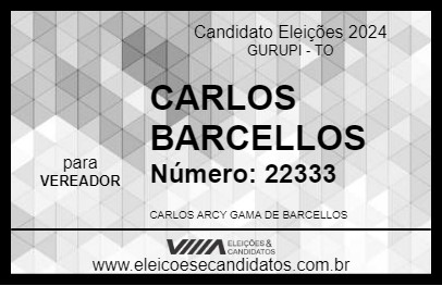 Candidato CARLOS BARCELLOS 2024 - GURUPI - Eleições