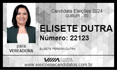 Candidato ELISETE DUTRA 2024 - GURUPI - Eleições