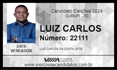 Candidato LUIZ CARLOS 2024 - GURUPI - Eleições