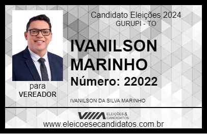 Candidato IVANILSON MARINHO 2024 - GURUPI - Eleições