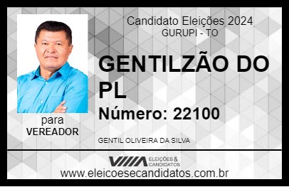 Candidato GENTILZÃO DO PL 2024 - GURUPI - Eleições