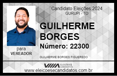 Candidato GUILHERME BORGES 2024 - GURUPI - Eleições