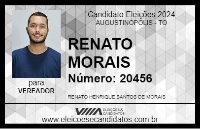 Candidato RENATO MORAIS 2024 - AUGUSTINÓPOLIS - Eleições