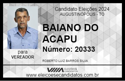 Candidato BAIANO DO ACAPU 2024 - AUGUSTINÓPOLIS - Eleições