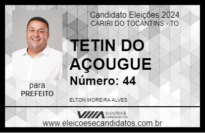 Candidato TETIN 2024 - CARIRI DO TOCANTINS - Eleições