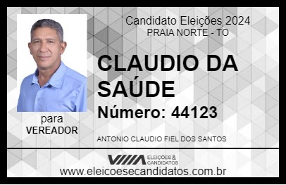 Candidato CLAUDIO DA SAÚDE 2024 - PRAIA NORTE - Eleições