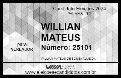 Candidato WILLIAN MATEUS 2024 - PALMAS - Eleições