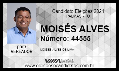 Candidato PASTOR MOISES ALVES 2024 - PALMAS - Eleições