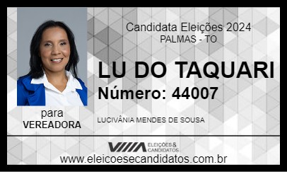 Candidato LU DO TAQUARI 2024 - PALMAS - Eleições