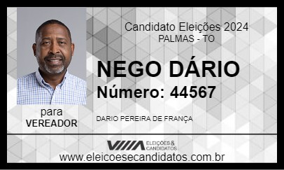 Candidato NEGO DÁRIO 2024 - PALMAS - Eleições